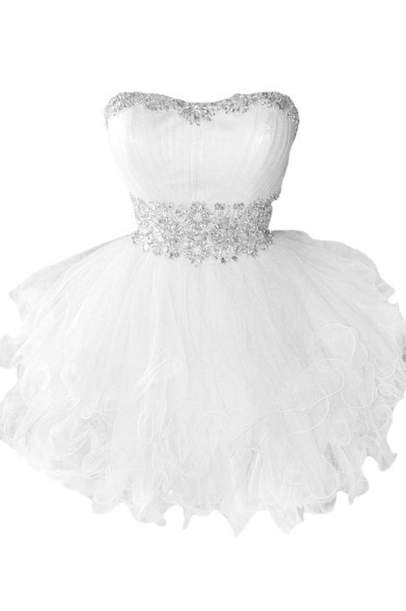 Pretty Ball Gown Sweetheart Beading Lace-up Short-Length Sweet 16 Dress