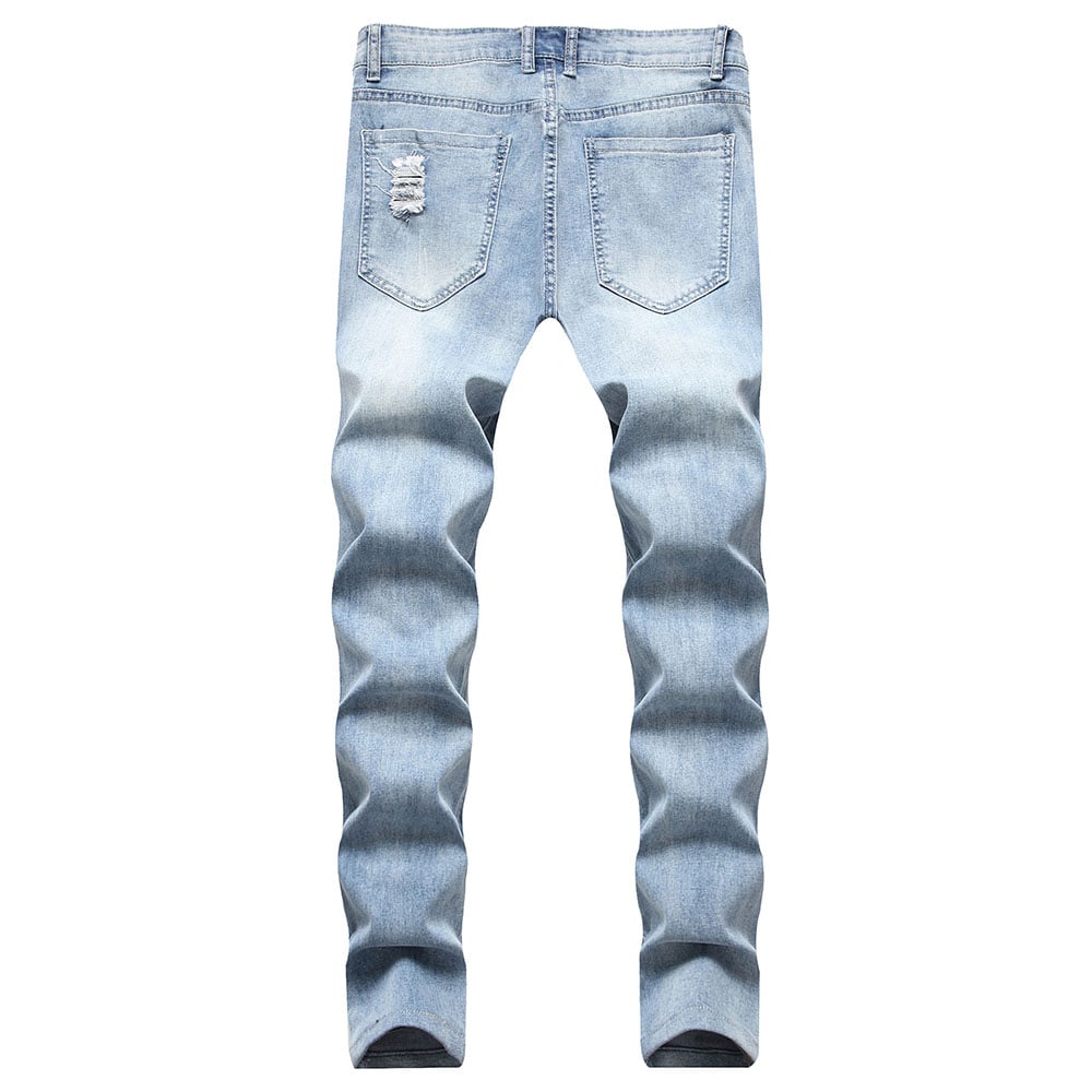 Ericdress Worn Plain Straight Zipper European Men's Jeans