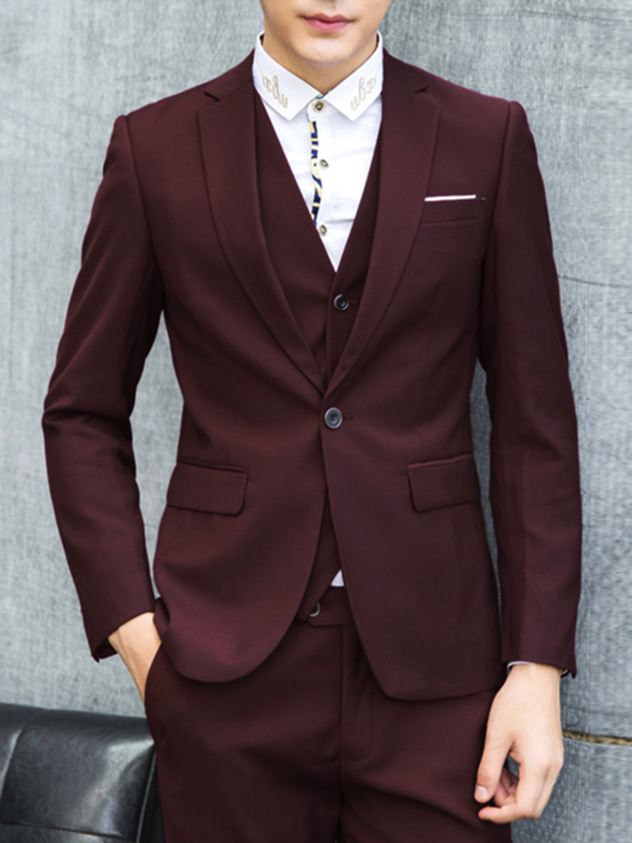 Ericdress Multi-Color Three-Piece Elegant Men's Suit