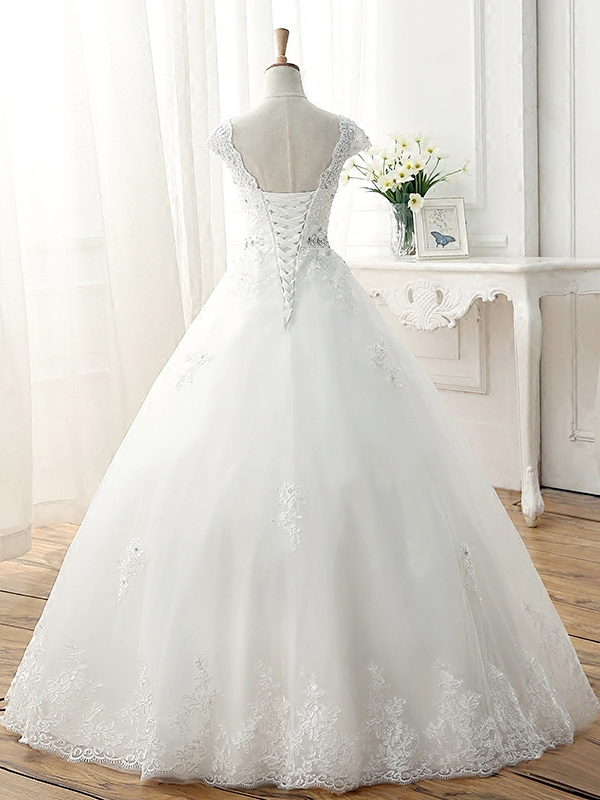 Ericdress Beading Appliques Ball Gown Plus Size Wedding Dress