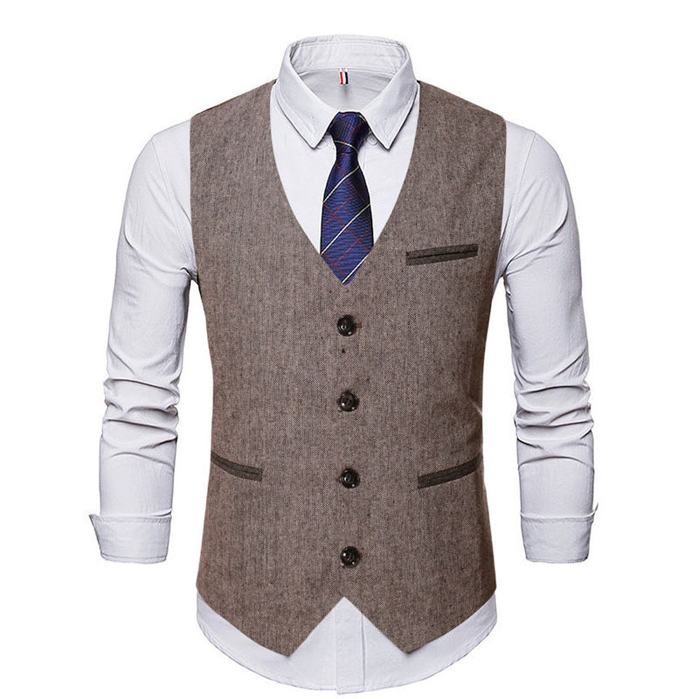 Ericdress Button Single-Breasted Men's Waistcoat