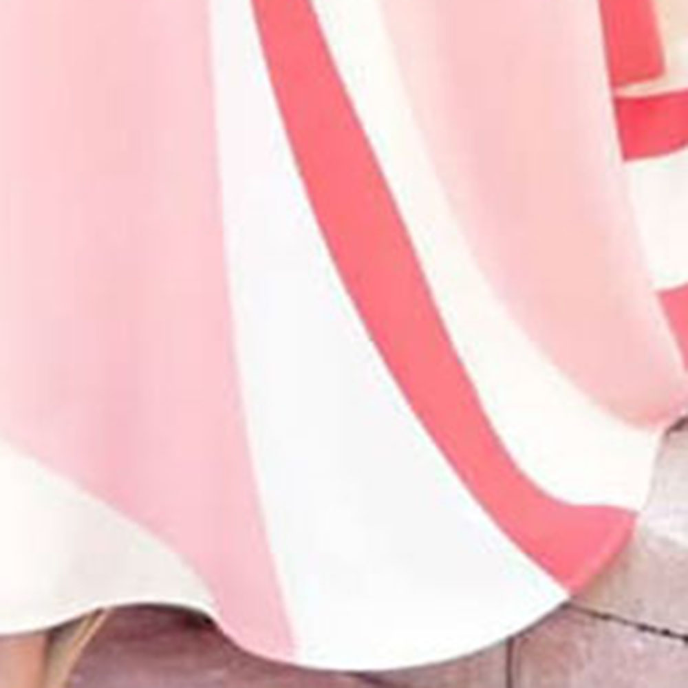 Ericdress Floor-Length Color Block Patchwork Sleeveless Maxi Halter Dress