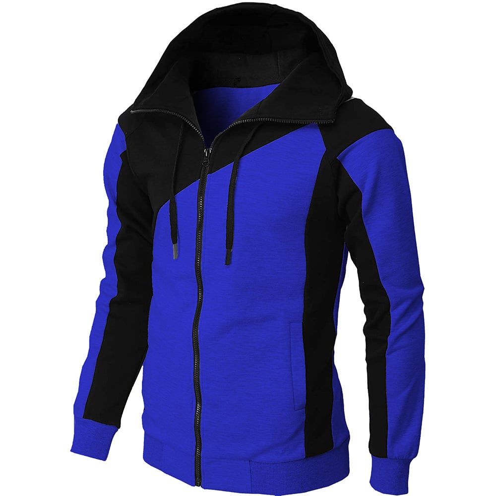 Ericdress Hooded Color Block Patchwork Sports Zipper Jacket