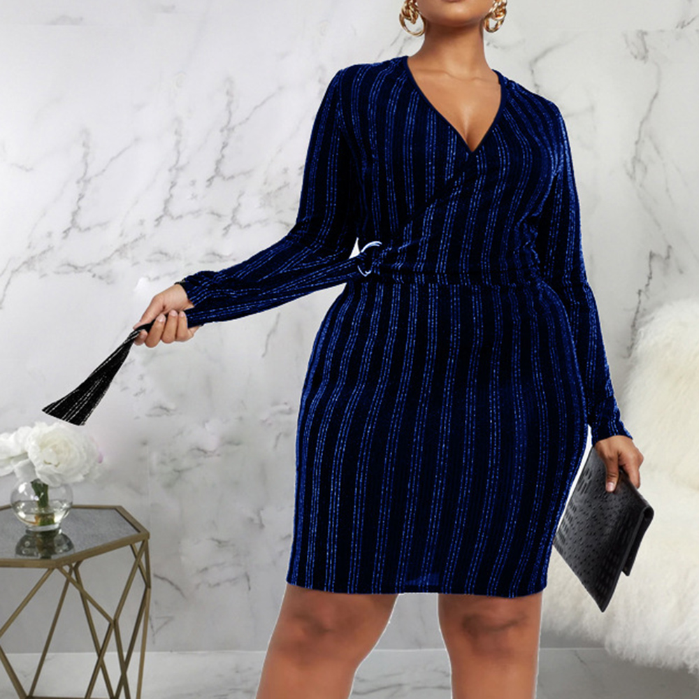 Ericdress Long Sleeve Lace-Up Knee-Length Pullover Regular Bodycon Dress