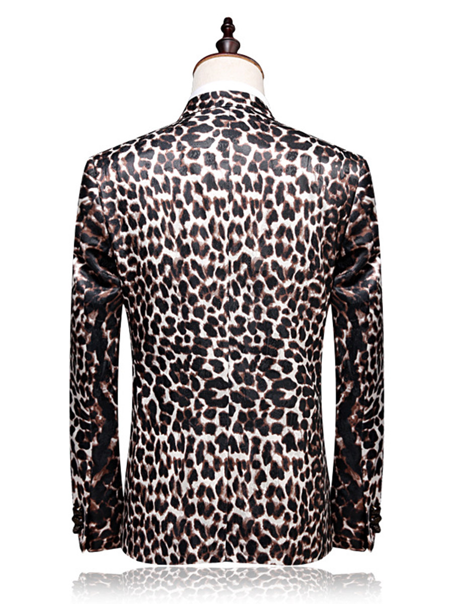 Ericdress Leopard Print Patchwork Slim Fit Men's Blazer Suits-www ...