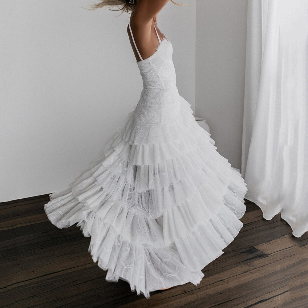 Ericdress Patchwork Floor-Length Sleeveless Fashion Asymmetrical White Casual Dress Wedding Guest Casual Dress