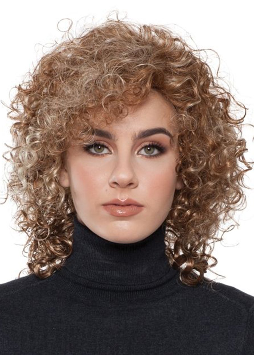 Ericdress Afro Curly Women 's Medium Hairstyles Curly Synthetic Hair Capless Wigs 18Inch
