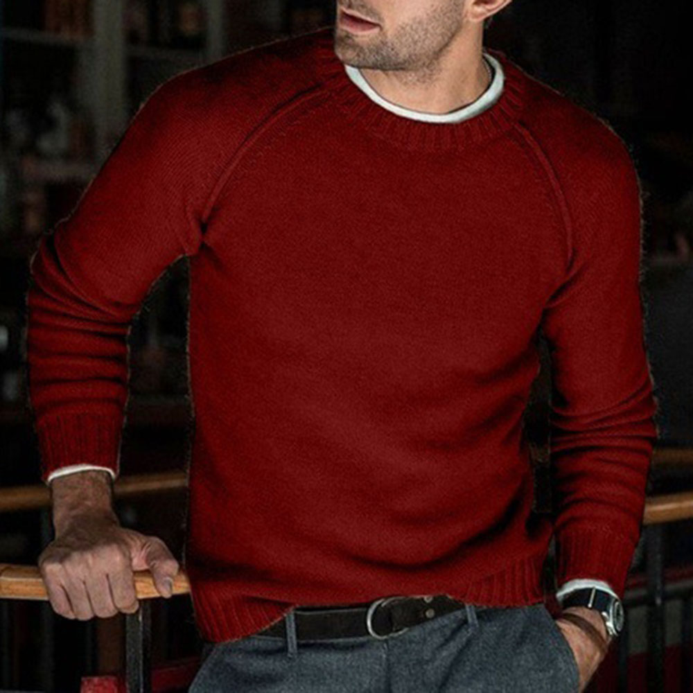 Ericdress Standard Plain Round Neck Loose Men's Casual Sweater