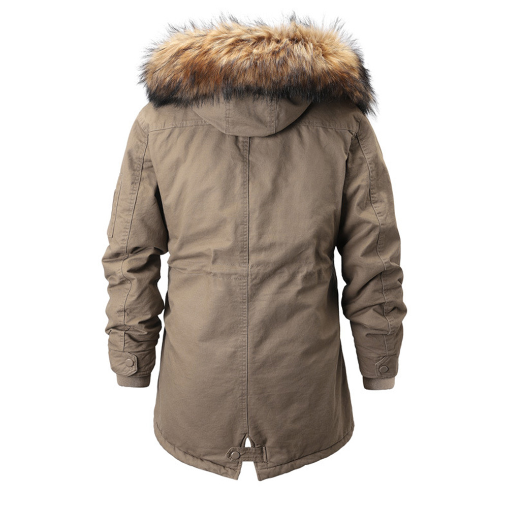 Ericdress Mid-Length Plain Hooded Casual Zipper Down Jacket
