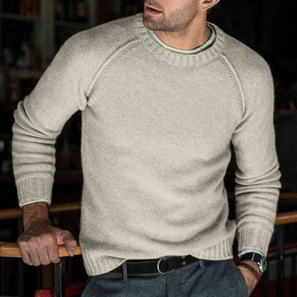 Ericdress Standard Plain Round Neck Loose Men's Casual Sweater
