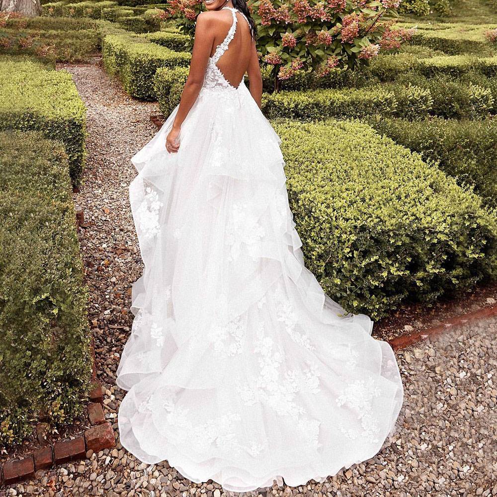 Ericdress Sleeveless Floor-Length Lace A-Line Garden/Outdoor Wedding Dress