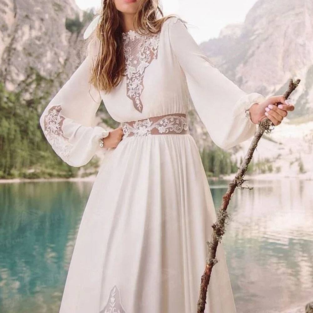 Ericdress Floor-Length Lace Long Sleeves Trumpet/Mermaid Hall Wedding Dress