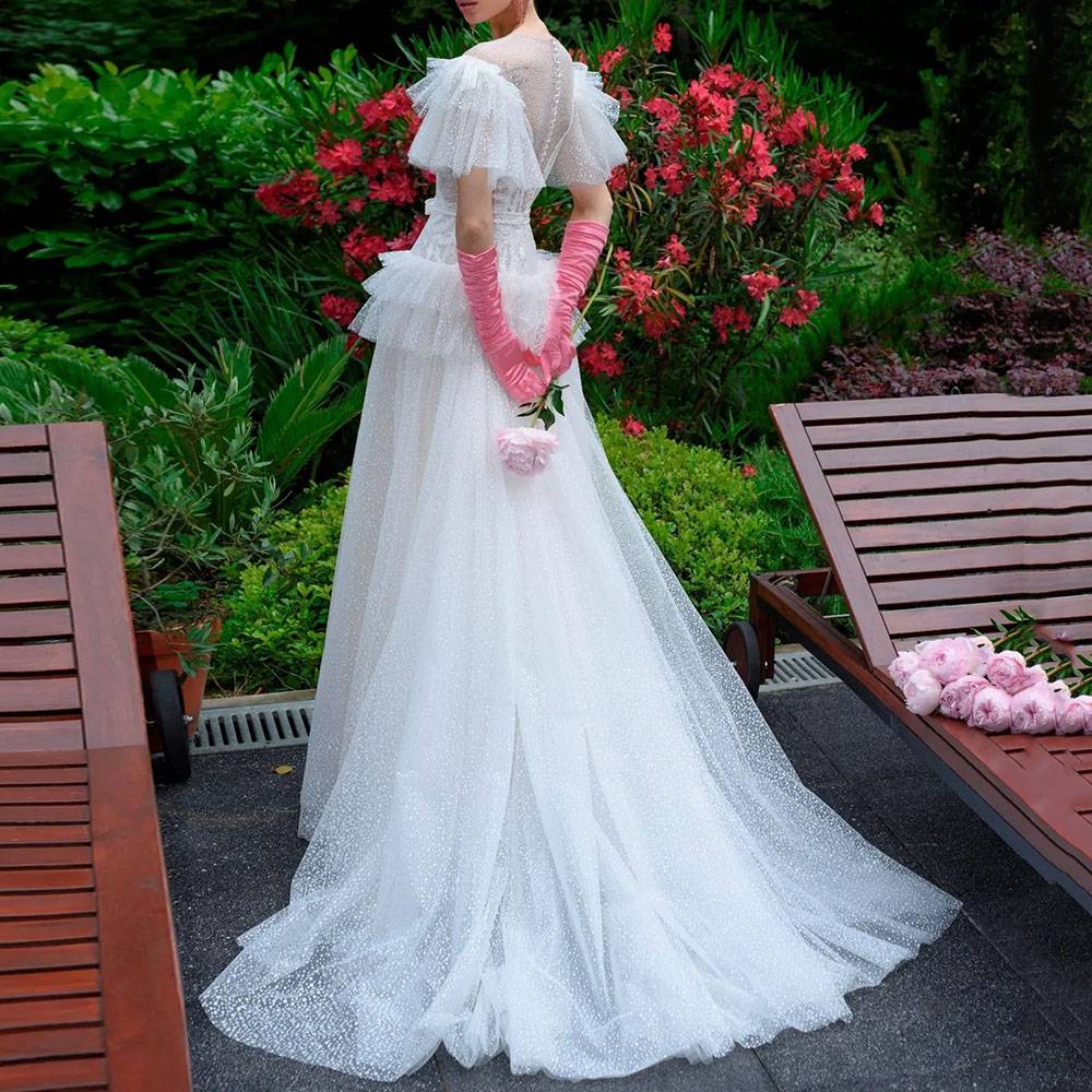 Ericdress Floor-Length Cascading Ruffles Scoop Trumpet/Mermaid Garden/Outdoor Wedding Dress