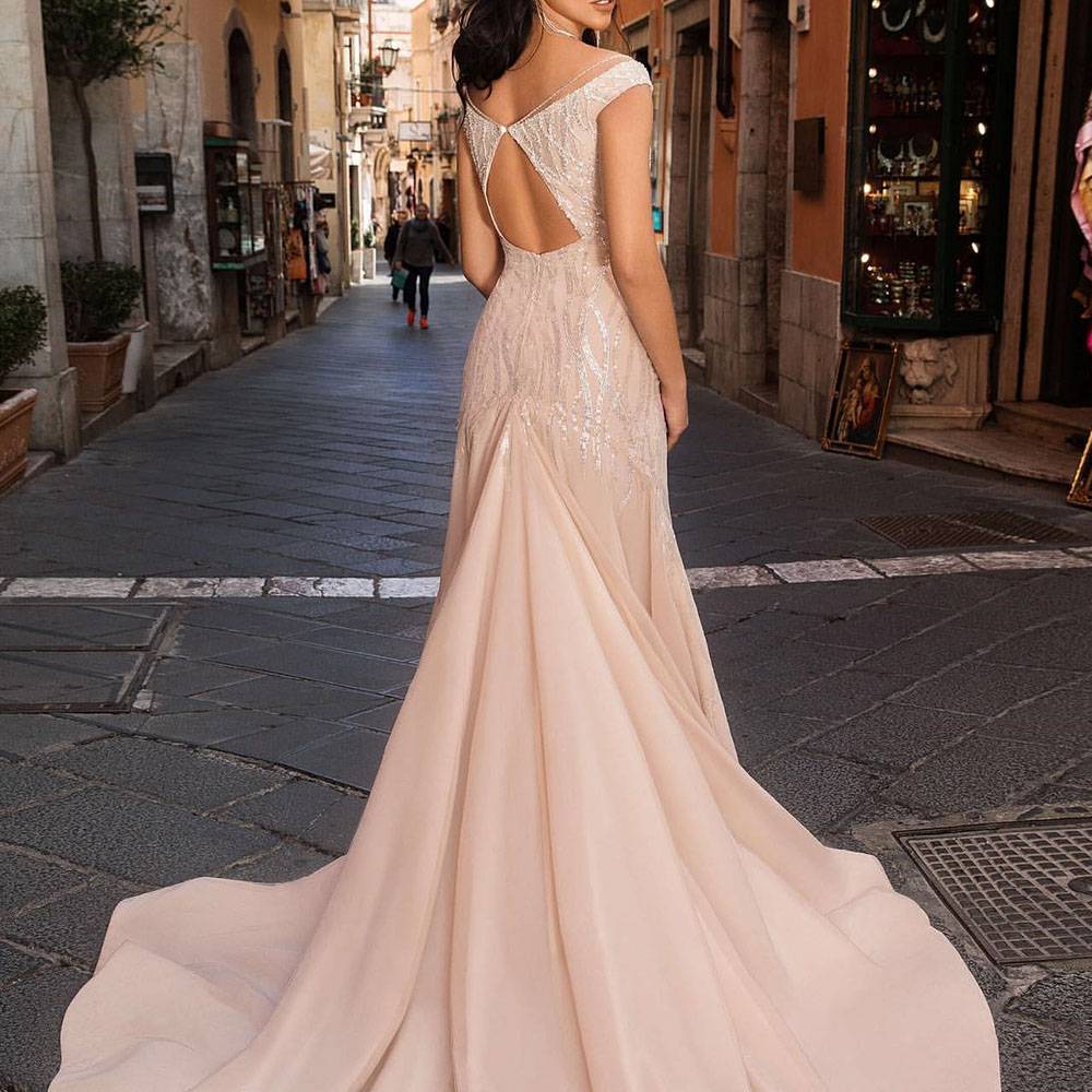 Ericdress Floor-Length Split-Front V-Neck Trumpet/Mermaid Hall Wedding Dress