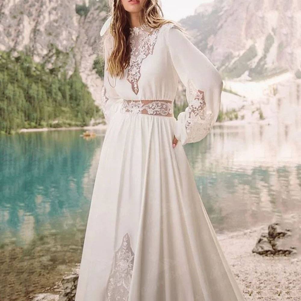 Ericdress Floor-Length Lace Long Sleeves Trumpet/Mermaid Hall Wedding Dress