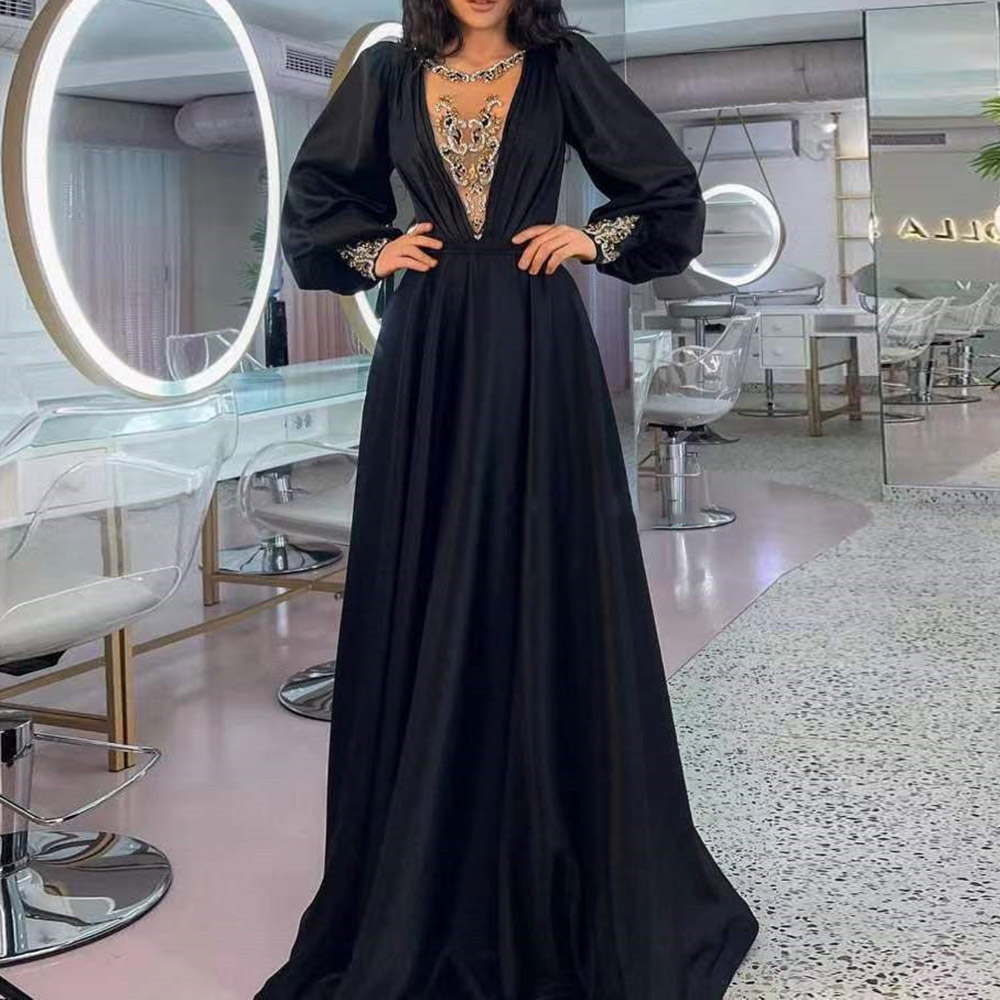 Ericdress Long Sleeves Floor-Length A-Line Embroidery Celebrity Dress