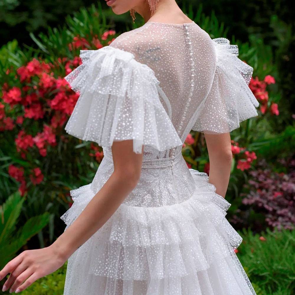 Ericdress Floor-Length Cascading Ruffles Scoop Trumpet/Mermaid Garden/Outdoor Wedding Dress