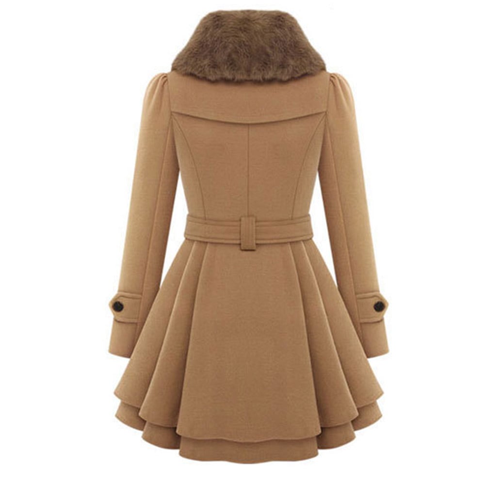 Ericdress Slim Button Double-Breasted Mid-Length Winter Overcoat