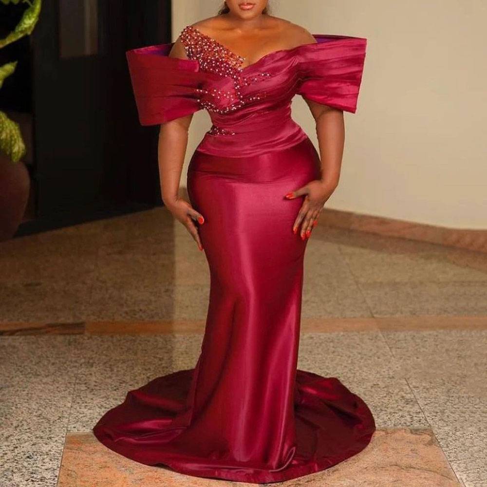 Ericdress Beading Half Sleeves Floor-Length Trumpet/Mermaid Formal Dress