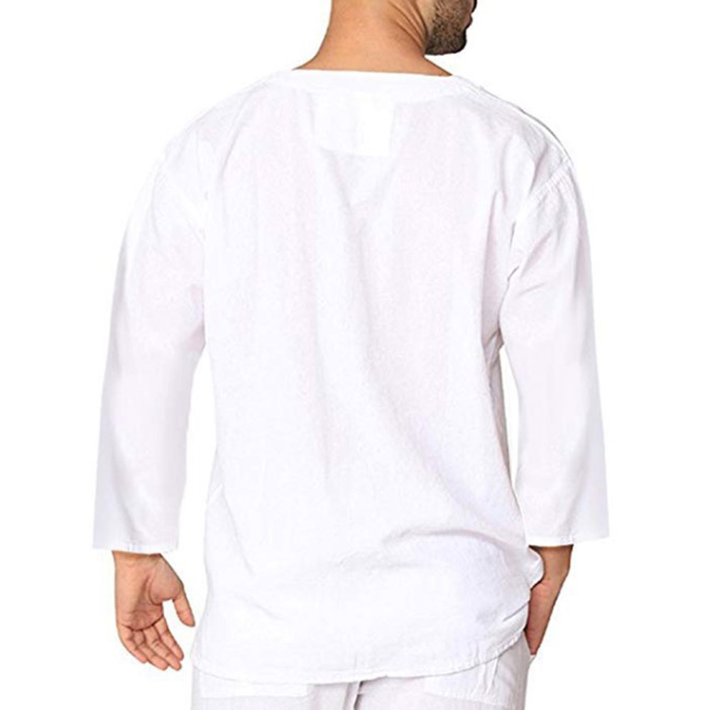 Ericdress Plain Lace-Up Men's Casual Loose Shirt