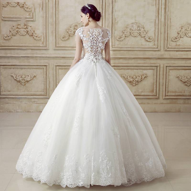 Ericdress Appliques Ball Gown Wedding Dress with Train