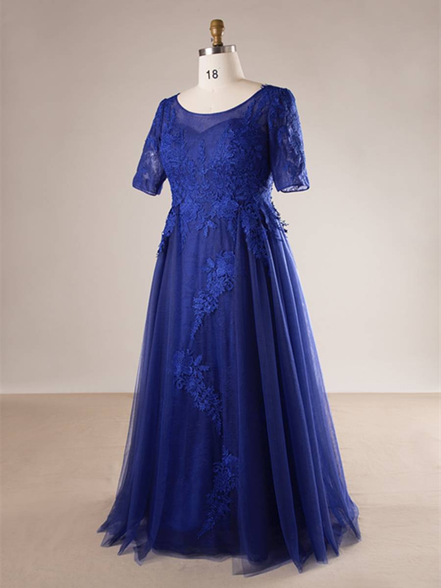 Ericdress A Line Half Sleeves Plus Size Evening Dress