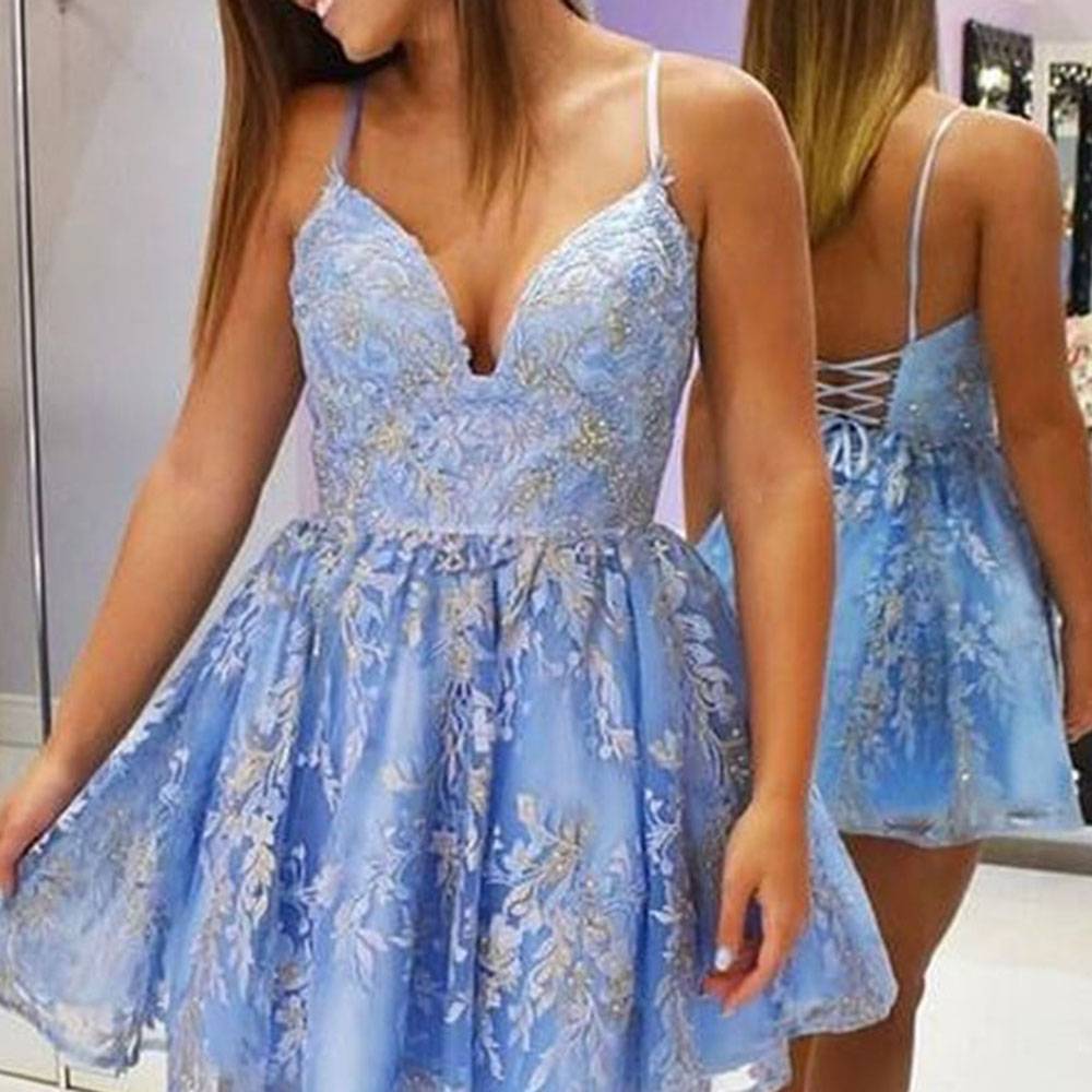 Ericdress Spaghetti Straps A-Line Short/Mini Sleeveless Sweet 16 Dress 2020