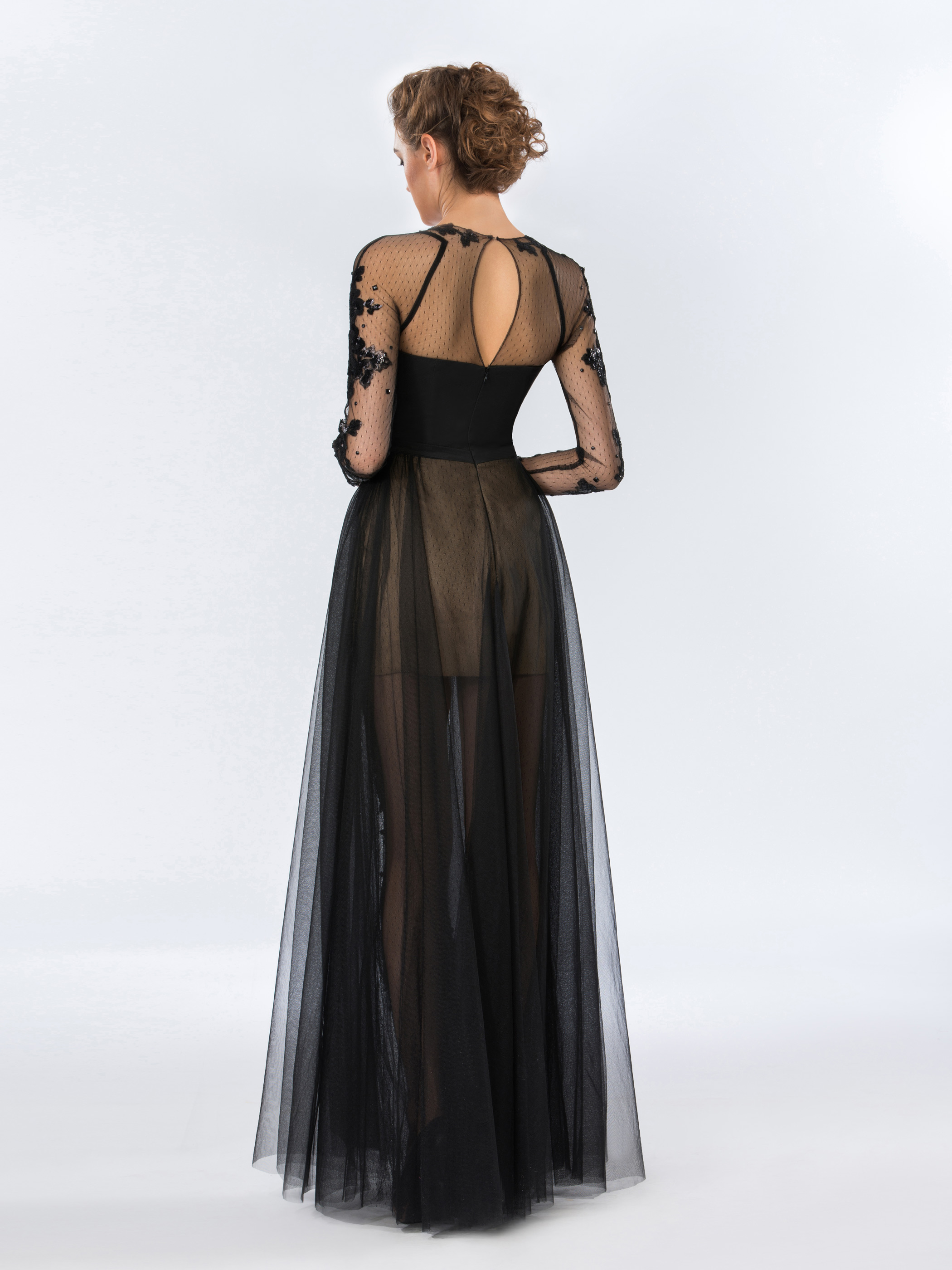 Ericdress Sequins Appliques Long Sleeves Halloween Evening Dress Black Wedding Dresses