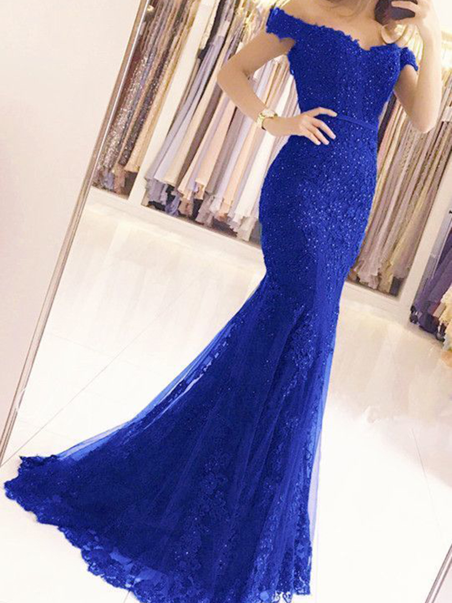 Ericdress Lace Mermaid Off the Shoulder Evening Dress