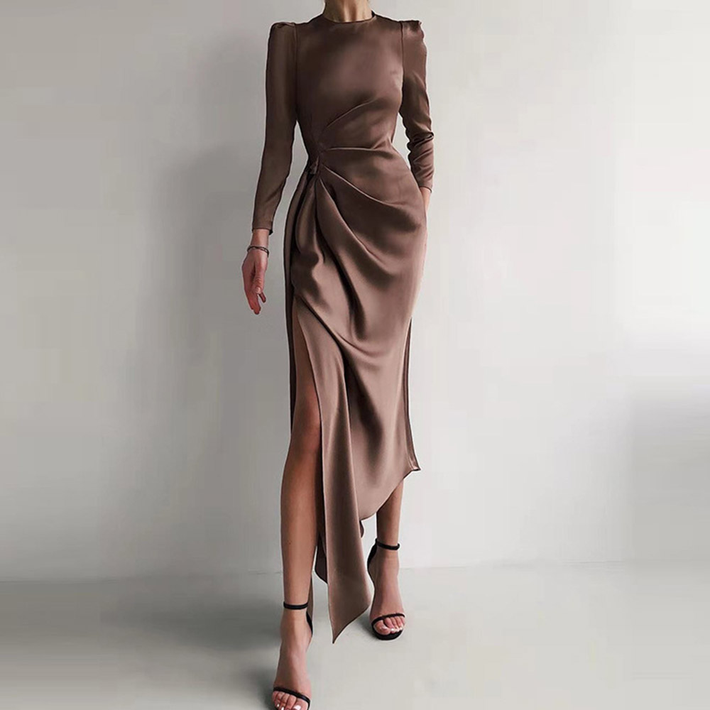 Ericdress Round Neck Floor-Length Split Spring Bodycon Dress