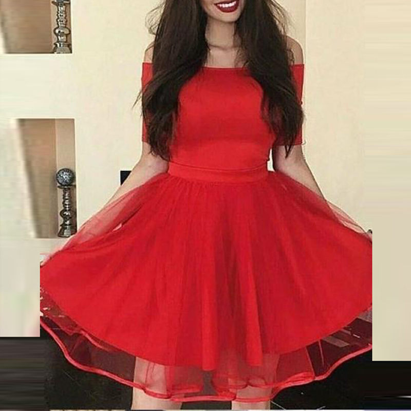 Ericdress Half Sleeves Knee-Length A-Line Off-The-Shoulder Homecoming Dress