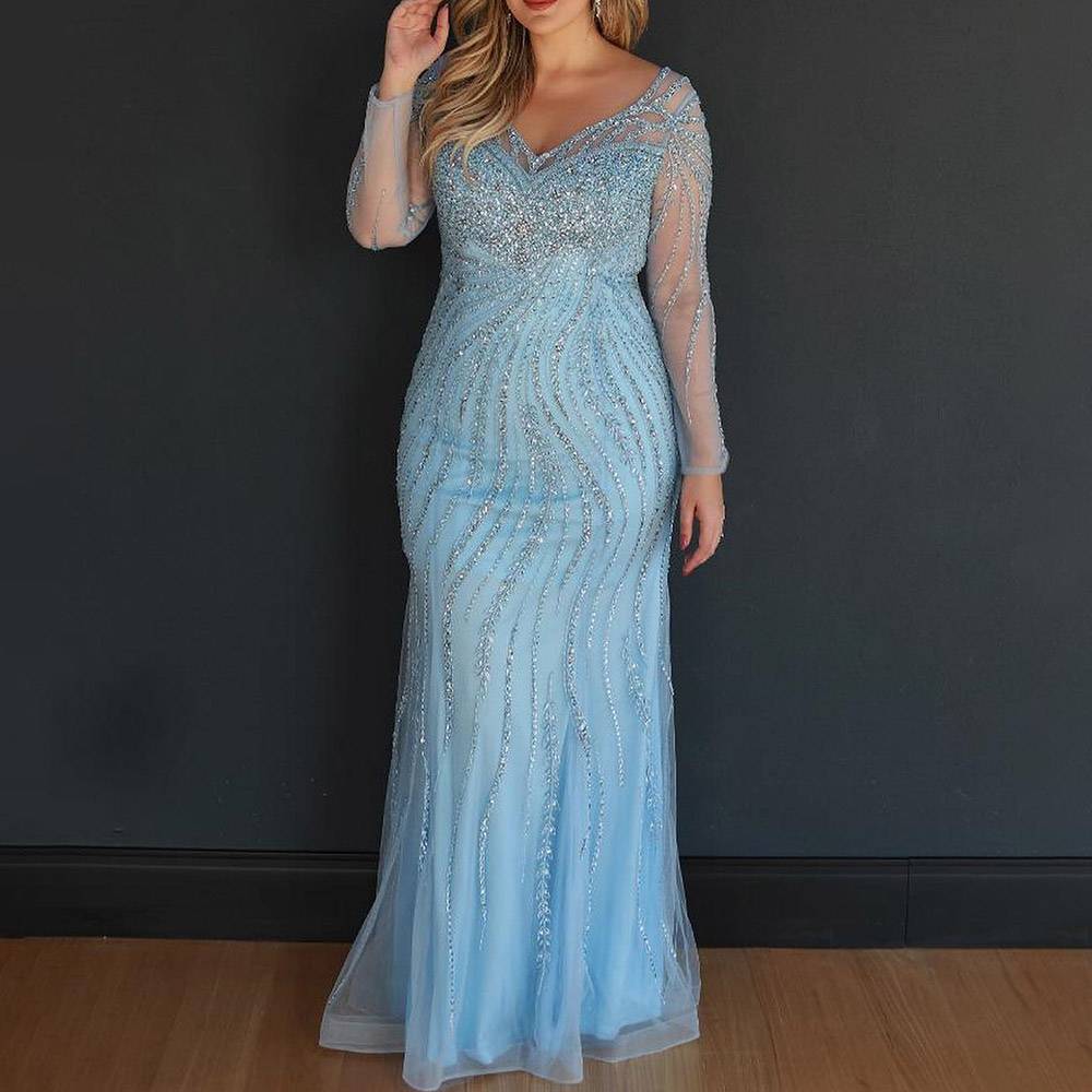 Ericdress Floor-Length V-Neck Trumpet/Mermaid Lace Formal Dress