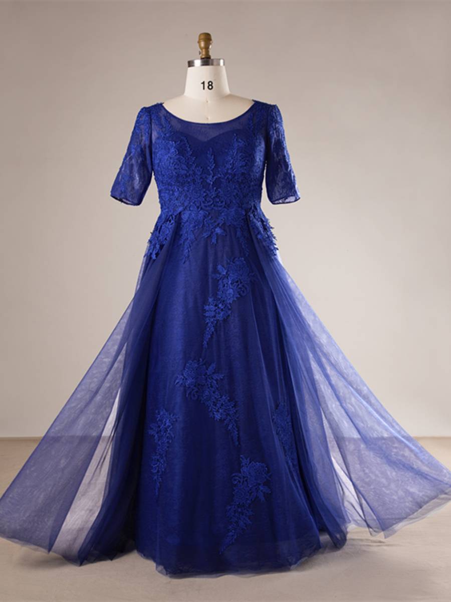 Ericdress A Line Half Sleeves Plus Size Evening Dress
