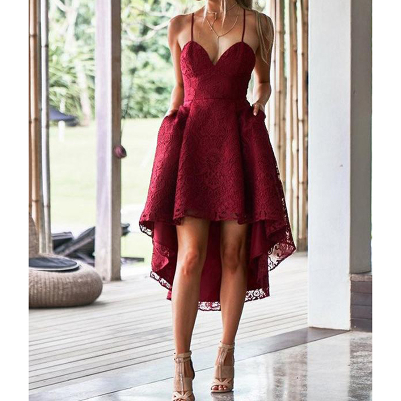 Ericdress Asymmetry Sleeveless A-Line Lace Homecoming Dress