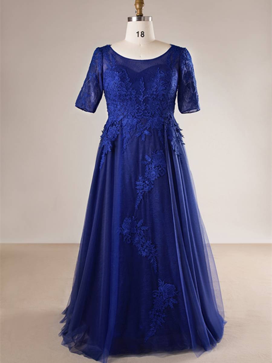 Ericdress A Line Half Sleeves Plus Size Evening Dress