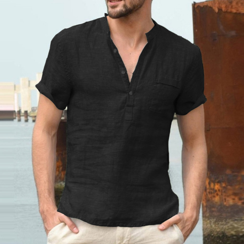 Ericdress Button Stand Collar Men's Casual Shirt