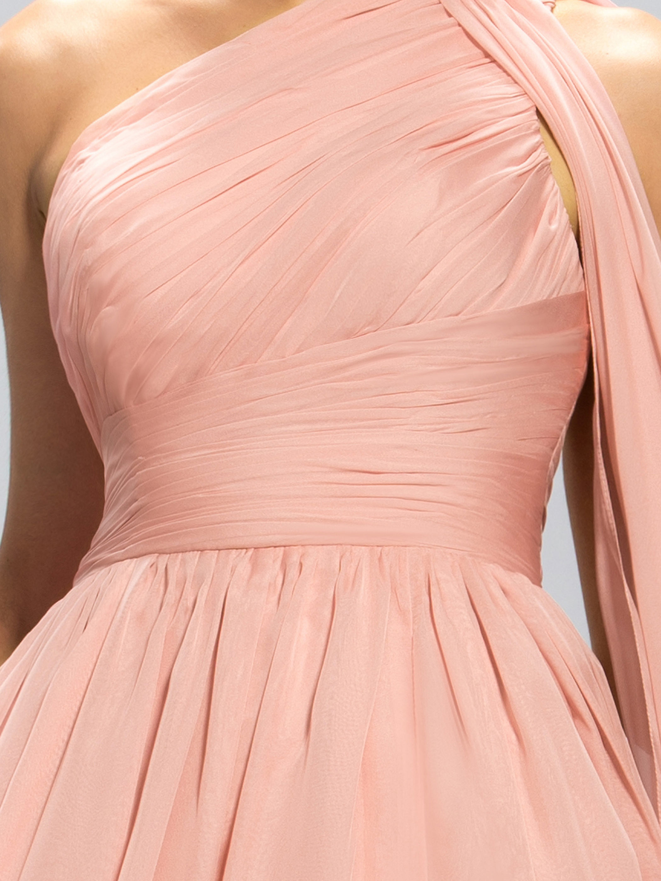Classy One-Shoulder Split-Front Pleats Evening Dress