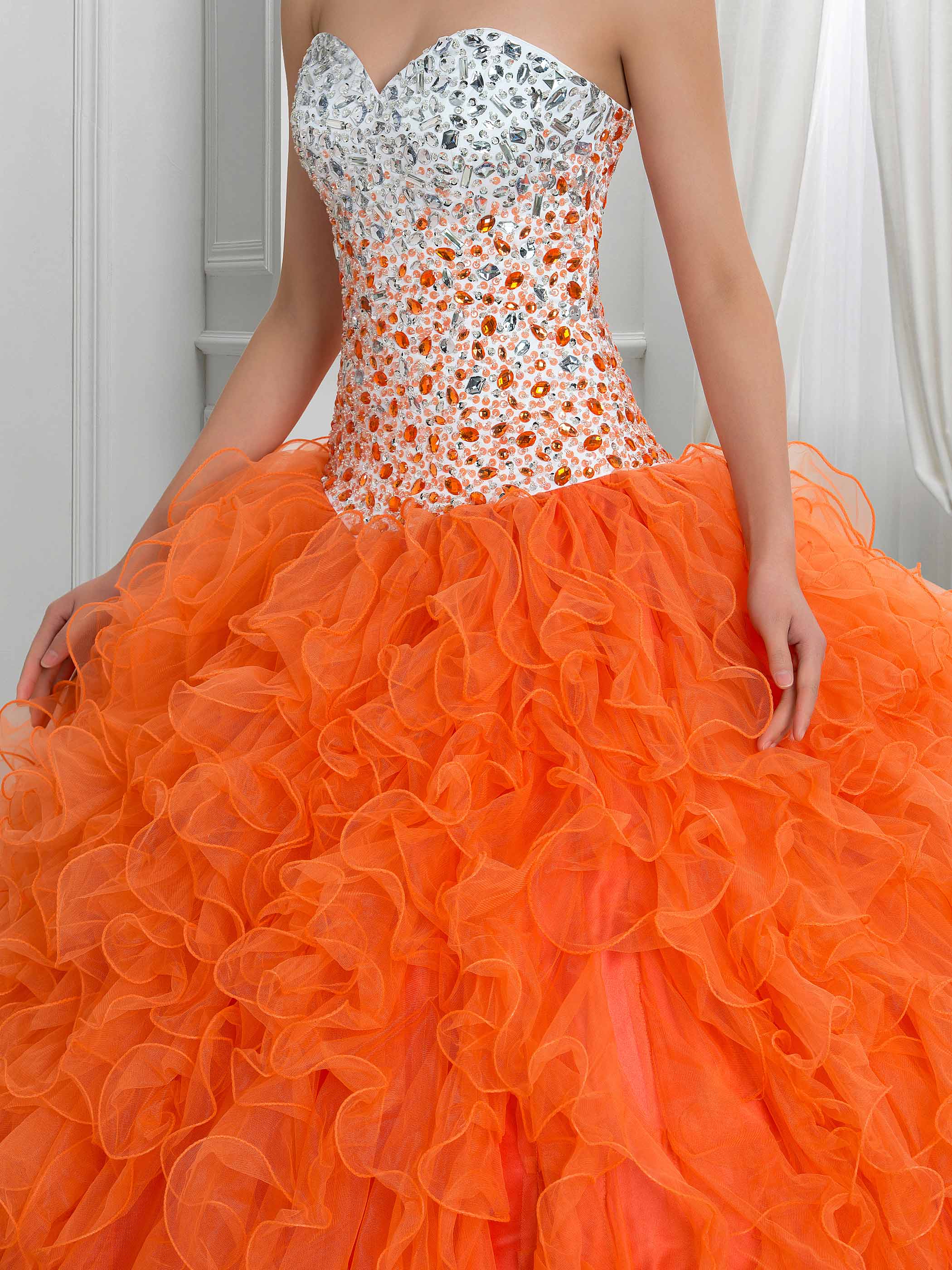 Ericdress Sweetheart Crystal Ruffles Ball Gown Quinceanera Dress With Jacket/Shawl