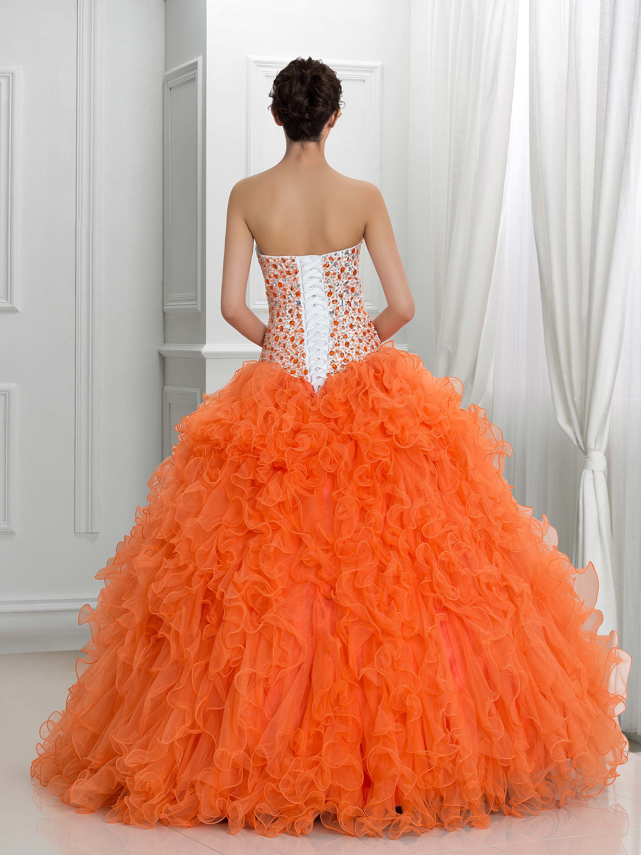 Ericdress Sweetheart Crystal Ruffles Ball Gown Quinceanera Dress With Jacket/Shawl