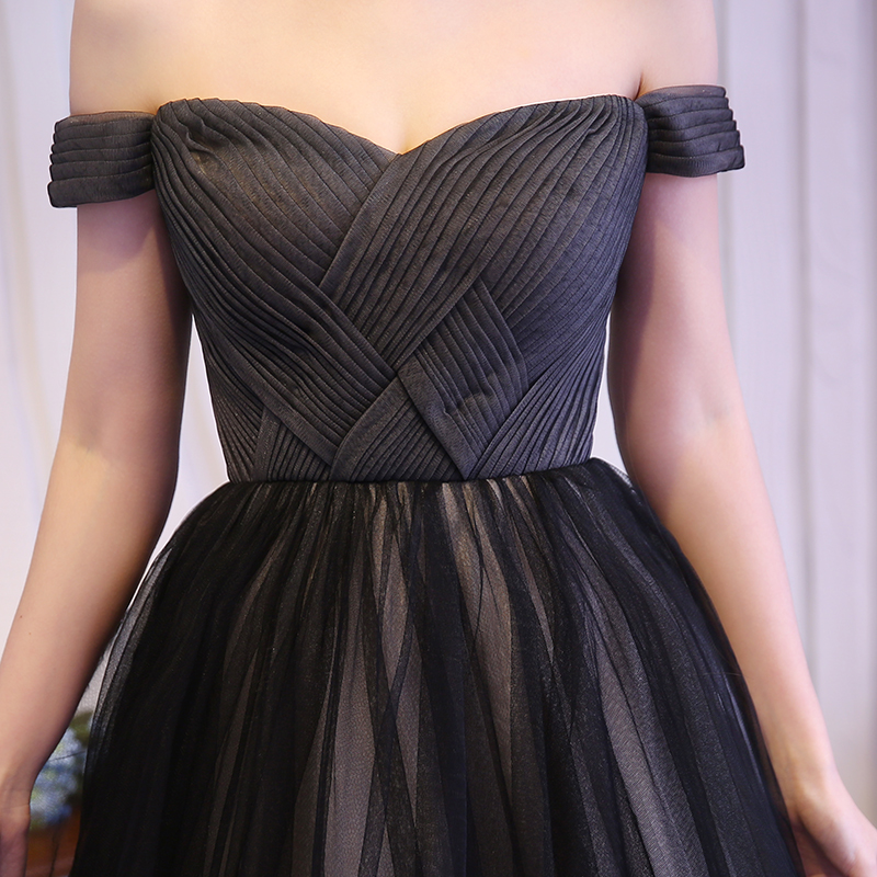 Ericdress A-Line Off-the-Shoulder Pleats Tulle Evening Dress