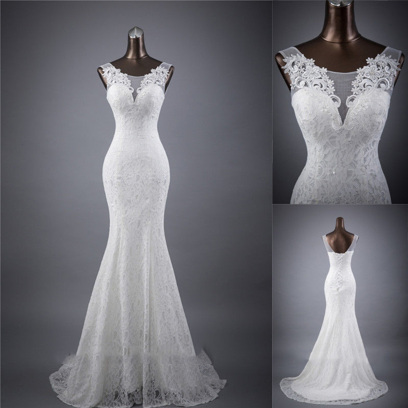 Ericdress Appliques Mermaid Lace Wedding Dress-www.ericdress.com