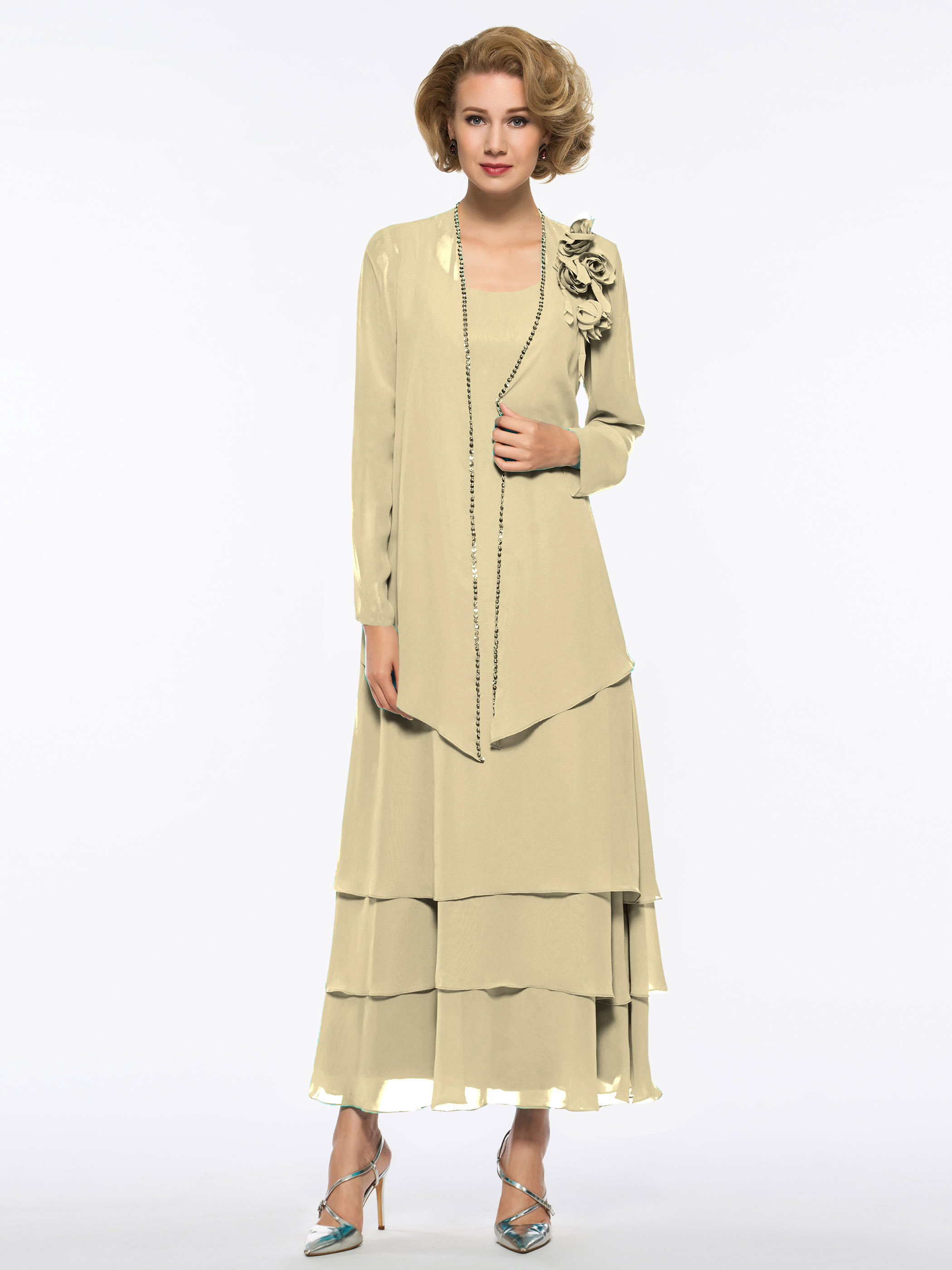Ericdress Tiered Ankle Length Mother of The Bride Dress with Jacket