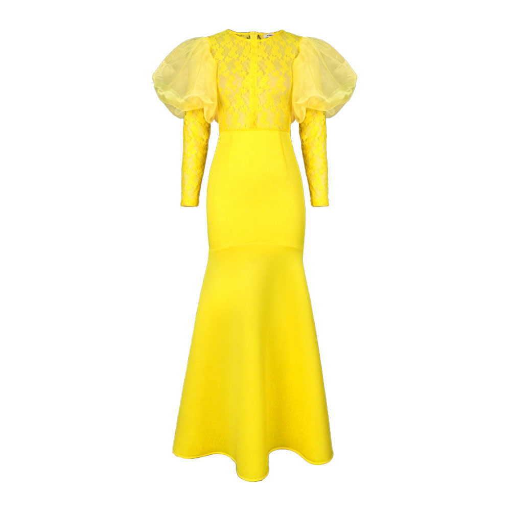 Ericdress Round Neck Floor-Length Patchwork Fashion Mermaid Maxi Dress