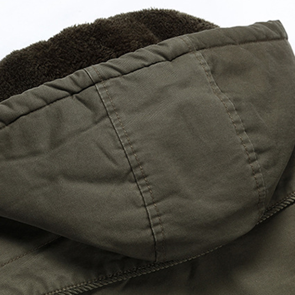 Ericdress Plain Removable Hooded Zipper Mens Winter Casual Jacket Coats