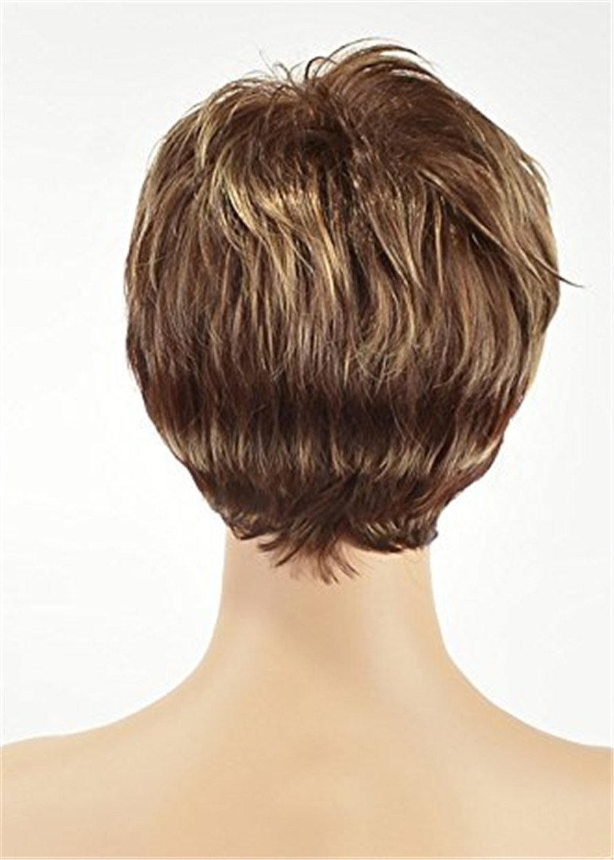 Ericdress Women's Short Pixie Cut Choppy Layered Human Hair Capless Wigs 8Inches