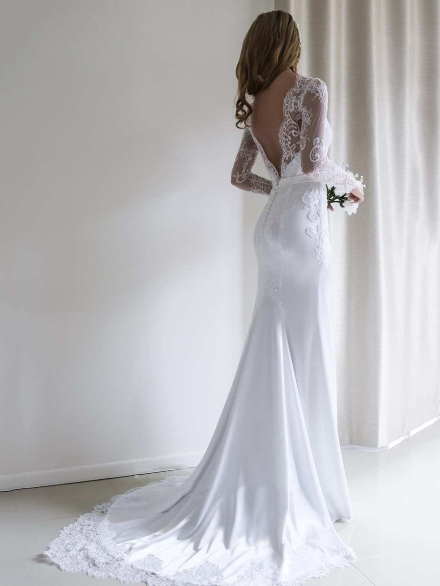 Ericdress Long Sleeves Lace Mermaid Wedding Dress