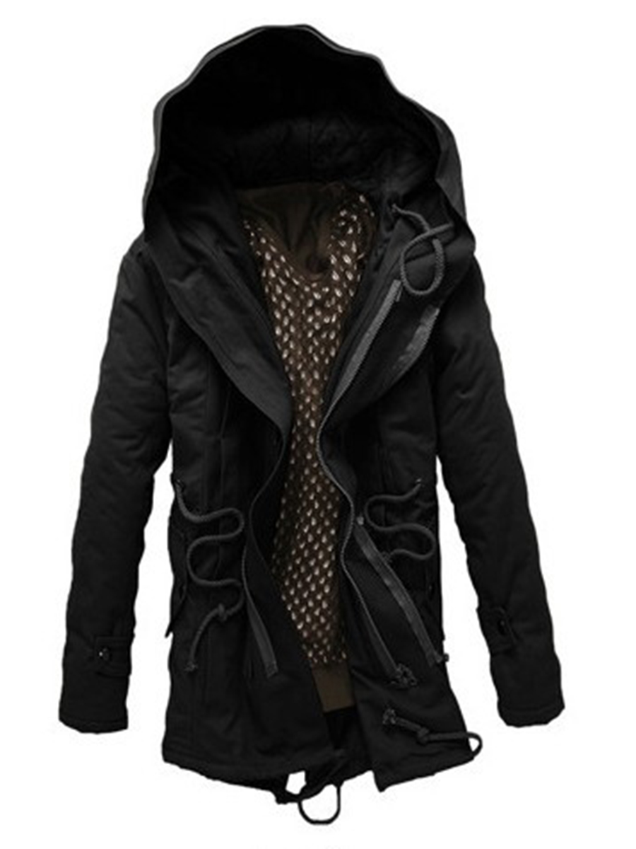 Ericdress Hooded Windproof Thicken Warm Men's Winter Coat