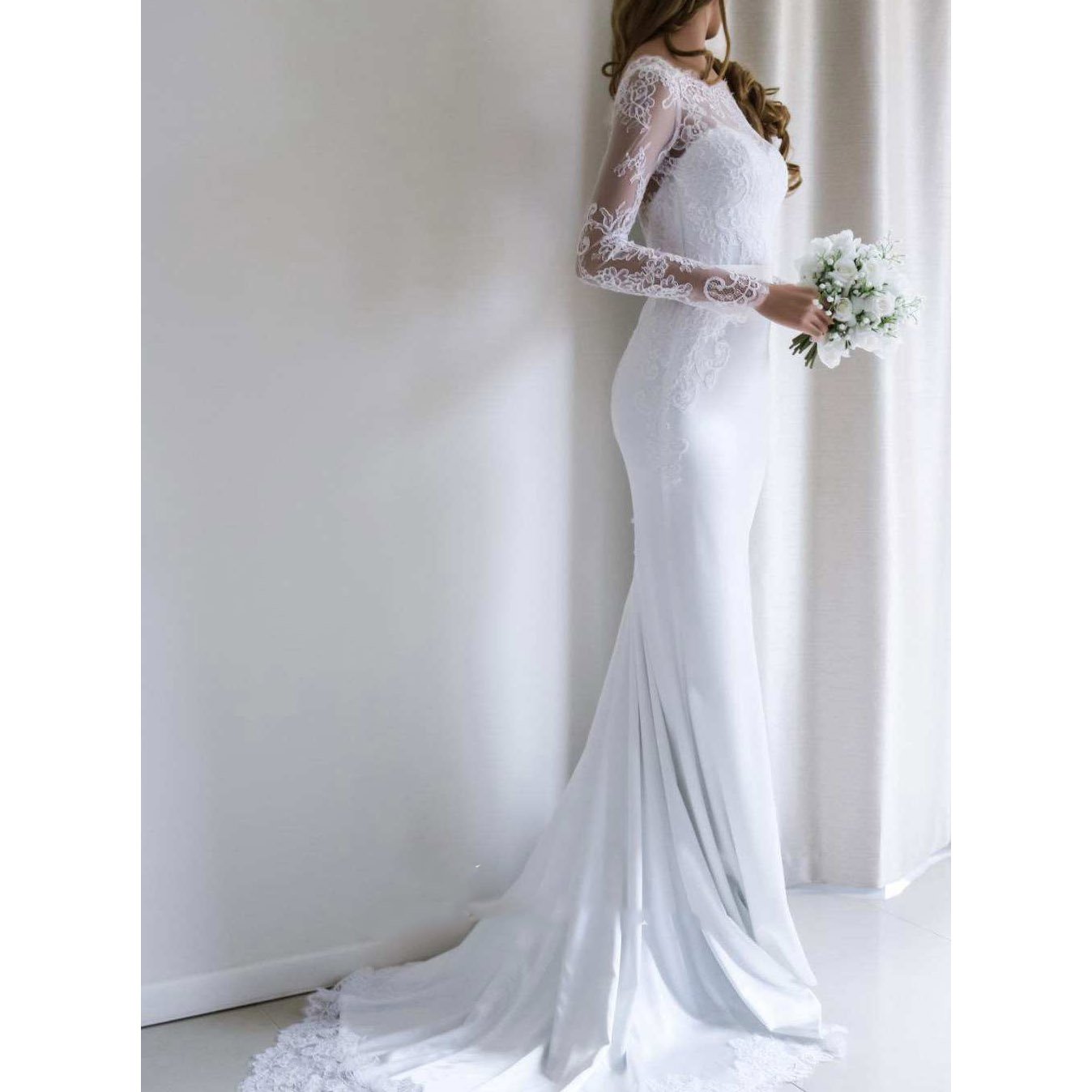 Ericdress Long Sleeves Lace Mermaid Wedding Dress