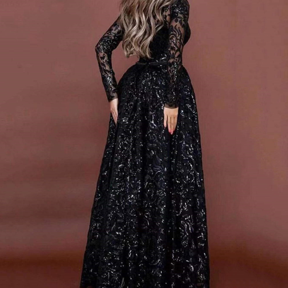 Ericdress A-Line Long Sleeves Floor-Length Lace Formal Dress