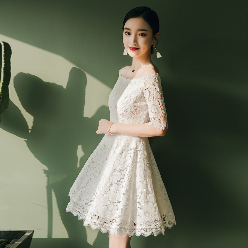 Ericdress Lace Short Off-The-Shoulder Half Sleeves Homecoming Dress